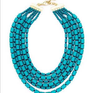 Layered Teal Beaded Statement Necklace